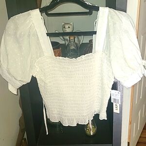 Lily Star Boho Shirt, White, women's sz Small, NWT! 2 for $30